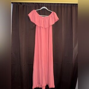 Elegant Pink Off-Shoulder Dress